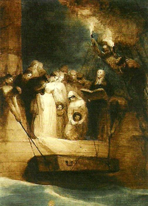 george jones the burial at sea of sir david wilkie oil painting image